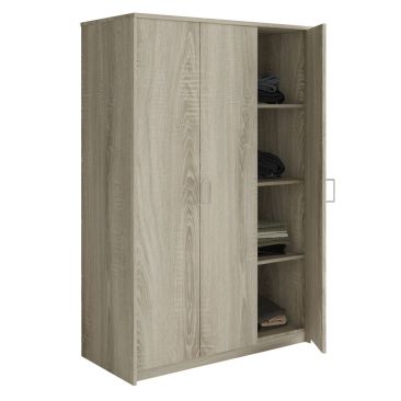 Interiax Armoire 'Amelie' - 3 Portes, 1 cintre et 4 &Eacute;tag&egrave;res | Ch&ecirc;ne Sonoma | 180x120x54 cm