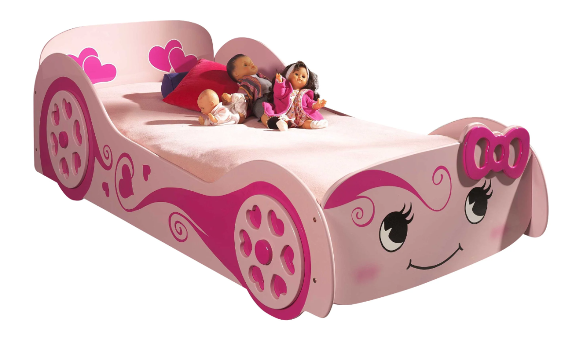 Love Car Bed - Pink -Children's Bed