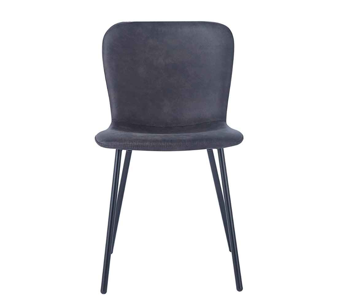 Interiax Chaise de salle à manger Jade PU Gris foncé
