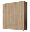 Interiax Wardrobe 'Saar' – 4 Doors, 2 Drawers, 2 Hangers & 4 Shelves | Sonoma Oak | 177x160x52 cm thumbnail