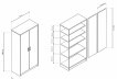 Interiax Storage Cabinet - Wardrobe 'Aurora' – 2 Doors & 4 Shelves | Sonoma Oak | 148x72x36 cm thumbnail