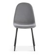Interiax Chaise de salle à manger Lou Velours Gris miniature
