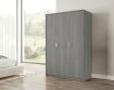 Interiax Kledingkast 'Amelie' – 3 Deuren, 1 Hanger & 4 Legplanken | Grijze Eik | 180x120x54 cm miniatuur