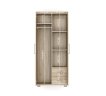 Interiax Wardrobe 'Mila' – 2 Doors, 2 Drawers, 1 Hanger & 3 Shelves | Sonoma Oak | 183x80x52 cm thumbnail