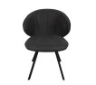 Interiax Chaise de salle à manger Elle Tissu Gris Dossier PU Gris miniature