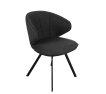 Interiax Chaise de salle à manger Elle Tissu Gris Dossier PU Gris miniature