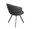 Interiax Chaise de salle à manger Elle Tissu Gris Dossier PU Gris miniature