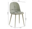 Interiax Chaise de salle à manger Fé Assise PP Coussin PU Vert miniature
