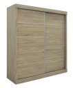Interiax Wardrobe 'Mila' – Sonoma Oak Sliding-door Wardrobe With 1 Hanger & 4 Shelves | 197.5x182.5x52.5 cm thumbnail