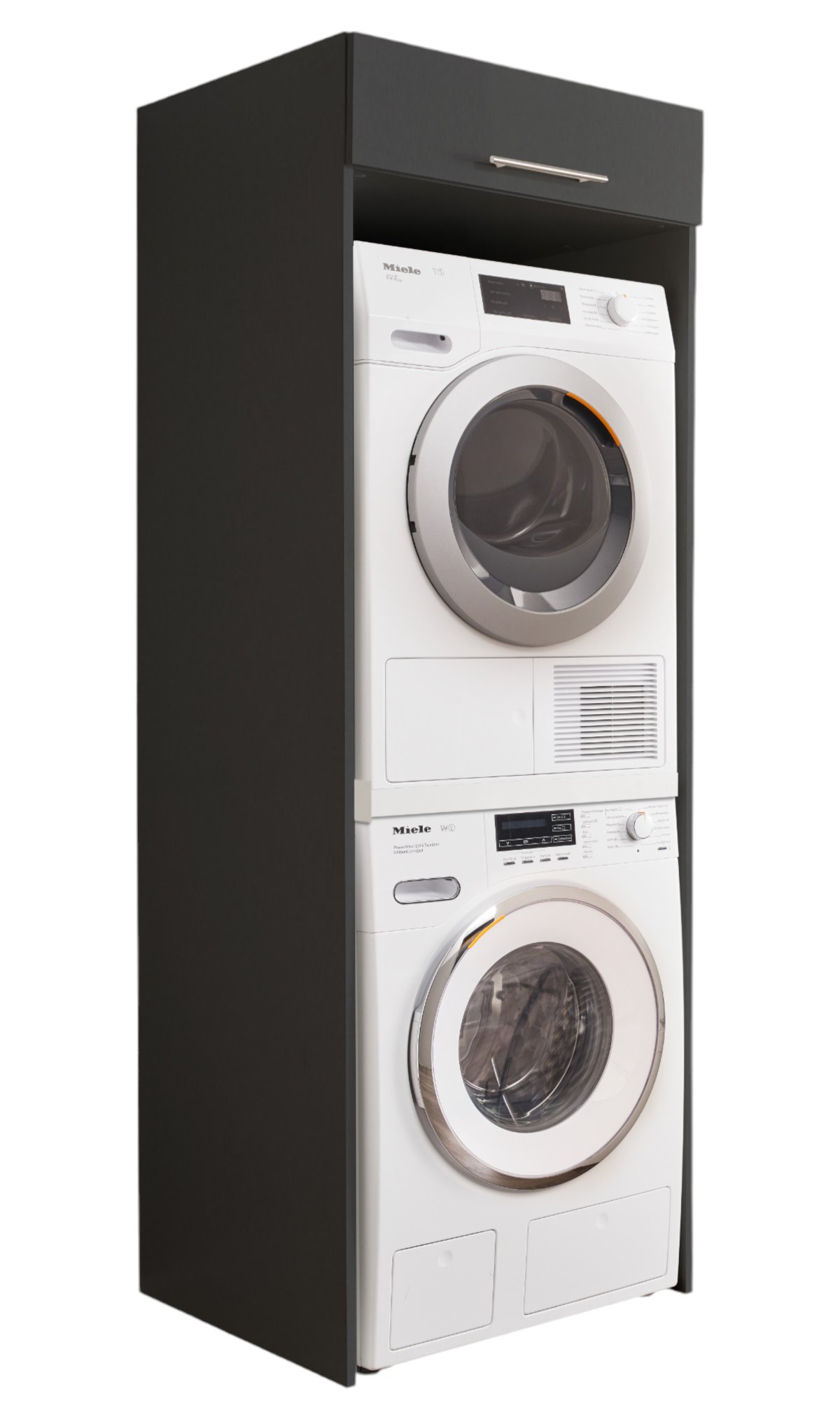 Interiax WASHWALL 'Mary' Armoire pour lave-linge Anthracite - Armoire pour sèche-linge - avec armoire de rangement - 200x67,5x67,5 cm