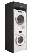 Interiax WASHWALL 'Mary' Armoire pour lave-linge Anthracite - Armoire pour sèche-linge - avec armoire de rangement - 200x67,5x67,5 cm miniature