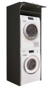 Interiax WASHWALL 'Mary' Armoire pour lave-linge Anthracite - Armoire pour sèche-linge - avec armoire de rangement - 200x67,5x67,5 cm miniature