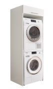 Interiax WASHWALL 'Mary' Wasmachine Ombouwkast Wit - Ombouw Meubel voor Droogkast - Met opbergkast - 200x67.5x67.5 cm miniatuur