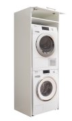 Interiax WASHWALL 'Mary' Wasmachine Ombouwkast Wit - Ombouw Meubel voor Droogkast - Met opbergkast - 200x67.5x67.5 cm miniatuur