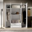 Interiax Wardrobe 'Saar' – 4 Doors, 2 Drawers, 2 Hangers & 4 Shelves | White | 177x160x52 cm thumbnail