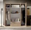 Interiax Wardrobe 'Saar' – 4 Doors, 2 Drawers, 2 Hangers & 4 Shelves | Sonoma Oak | 177x160x52 cm thumbnail