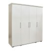 Interiax Armoire 'Mila' - 4 portes, 1 cintre et 6 étagères | Blanc | 183x160x52 cm miniature