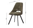 Interiax Dining Chair Ada Bouclé Green Back PU Green thumbnail