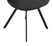 Interiax Chaise de salle à manger Elle Tissu Gris Dossier PU Gris miniature