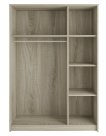 Interiax Kledingkast 'Amelie' – 3 Deuren, 1 Hanger & 4 Legplanken | Sonoma Eik | 180x120x54 cm miniatuur