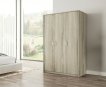 Interiax Kledingkast 'Amelie' – 3 Deuren, 1 Hanger & 4 Legplanken | Sonoma Eik | 180x120x54 cm miniatuur