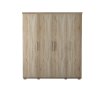 Interiax Wardrobe 'Mila' – 4 Doors, 1 Hanger & 6 Shelves | Sonoma Oak | 183x160x52cm thumbnail