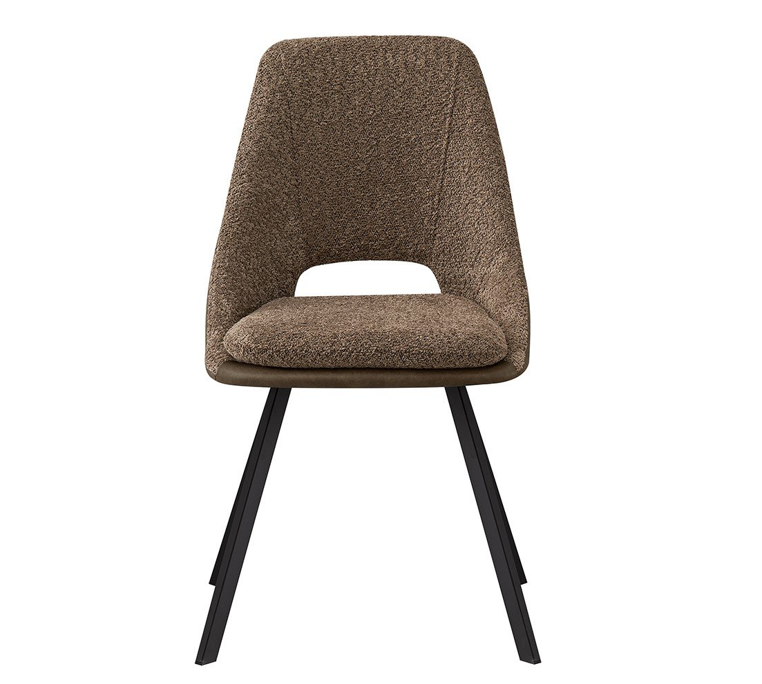 Interiax Dining Chair Ada Bouclé Sand Back PU Brown
