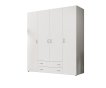 Interiax Wardrobe 'Saar' – 4 Doors, 2 Drawers, 2 Hangers & 4 Shelves | White | 177x160x52 cm thumbnail
