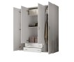 Interiax Wardrobe 'Saar' – 4 Doors, 2 Drawers, 2 Hangers & 4 Shelves | White | 177x160x52 cm thumbnail