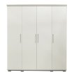 Interiax Armoire 'Mila' - 4 portes, 1 cintre et 6 étagères | Blanc | 183x160x52 cm miniature