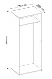 Interiax Kledingkast 'Como' 2 Deuren | Wit | 179x74x51,9 cm miniatuur