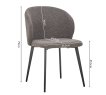 Interiax Chaise de salle à manger Livia Bouclé Gris miniature