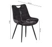 Interiax Chaise de salle à manger Alix Velours Gris miniature