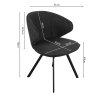 Interiax Chaise de salle à manger Elle Tissu Gris Dossier PU Gris miniature