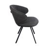 Interiax Chaise de salle à manger Elle Tissu Gris Dossier PU Gris miniature
