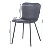 Interiax Chaise de salle à manger Jade PU Gris foncé miniature