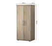 Interiax Wardrobe 'Mila' – 2 Doors, 2 Drawers, 1 Hanger & 3 Shelves | Sonoma Oak | 183x80x52 cm thumbnail