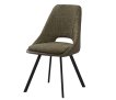 Interiax Dining Chair Ada Bouclé Green Back PU Green thumbnail