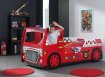 Lit Pompier avec Éclairage LED - Rouge - Lit Enfant miniature