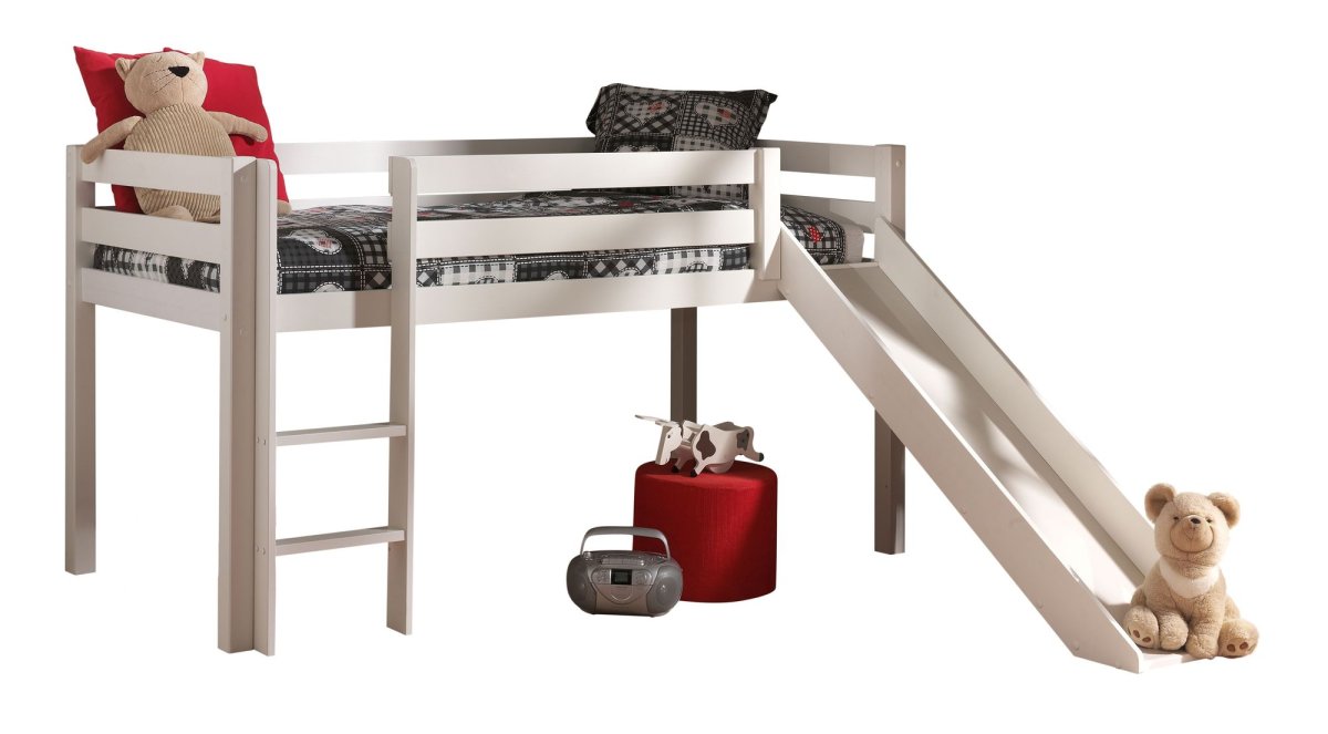 Mid-Sleeper Tess With Slide - White