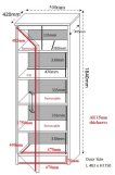 Interiax Storage Cabinet - Wardrobe 'Lucas' - 1 Door & 4 Shelves | Sonoma Oak | 184x50x42 cm thumbnail