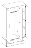 Interiax Kledingkast 'Vicenza' 3 Deuren | Cashmere | 179x110,7x51,9 cm miniatuur