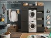 Interiax WASHWALL 'Mary' Armoire pour lave-linge Anthracite - Armoire pour sèche-linge - avec armoire de rangement - 200x67,5x67,5 cm miniature