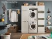 Interiax WASHWALL 'Mary' Wasmachine Ombouwkast Wit - Ombouw Meubel voor Droogkast - Met opbergkast - 200x67.5x67.5 cm miniatuur