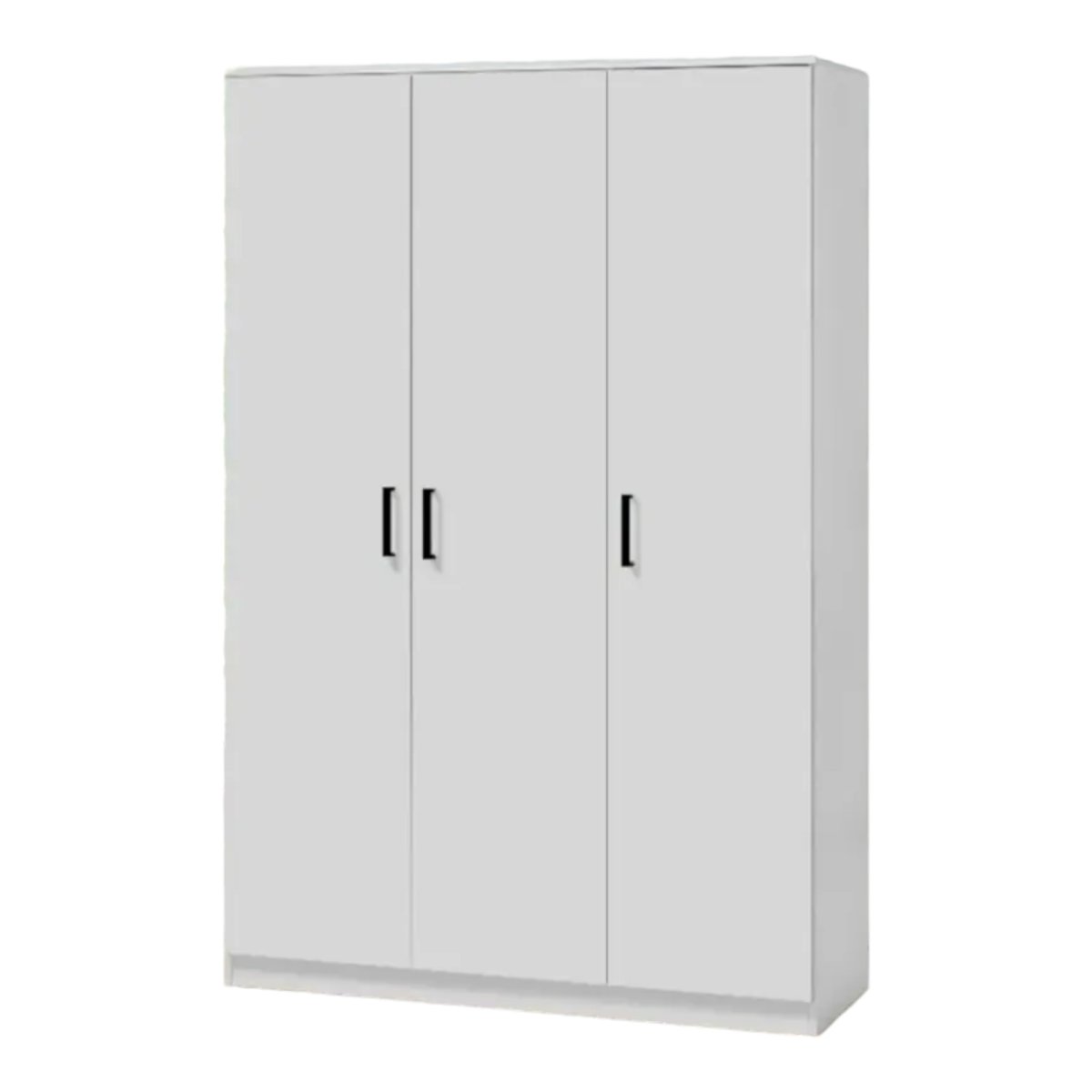 Interiax Opbergkast - Kledingkast 'Lucas' - 3 Deuren, 1 Hanger & 4 Legplanken | Wit | 184x120x52 cm