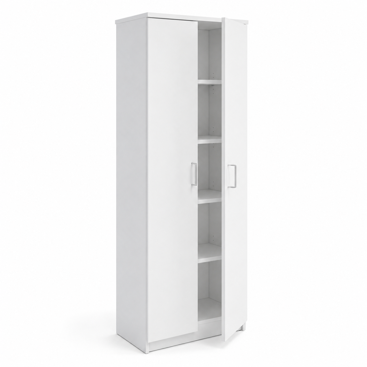 Interiax Armoire 'Amelie' - 2 Portes et 4 Étagères | Blanc | 180x60x40 cm
