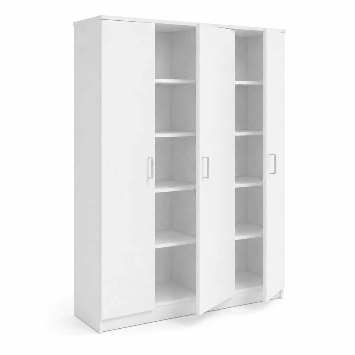 Interiax Armoire 'Amelie' 3 Portes et 8 Étagères | Blanc | 180x120x40 cm