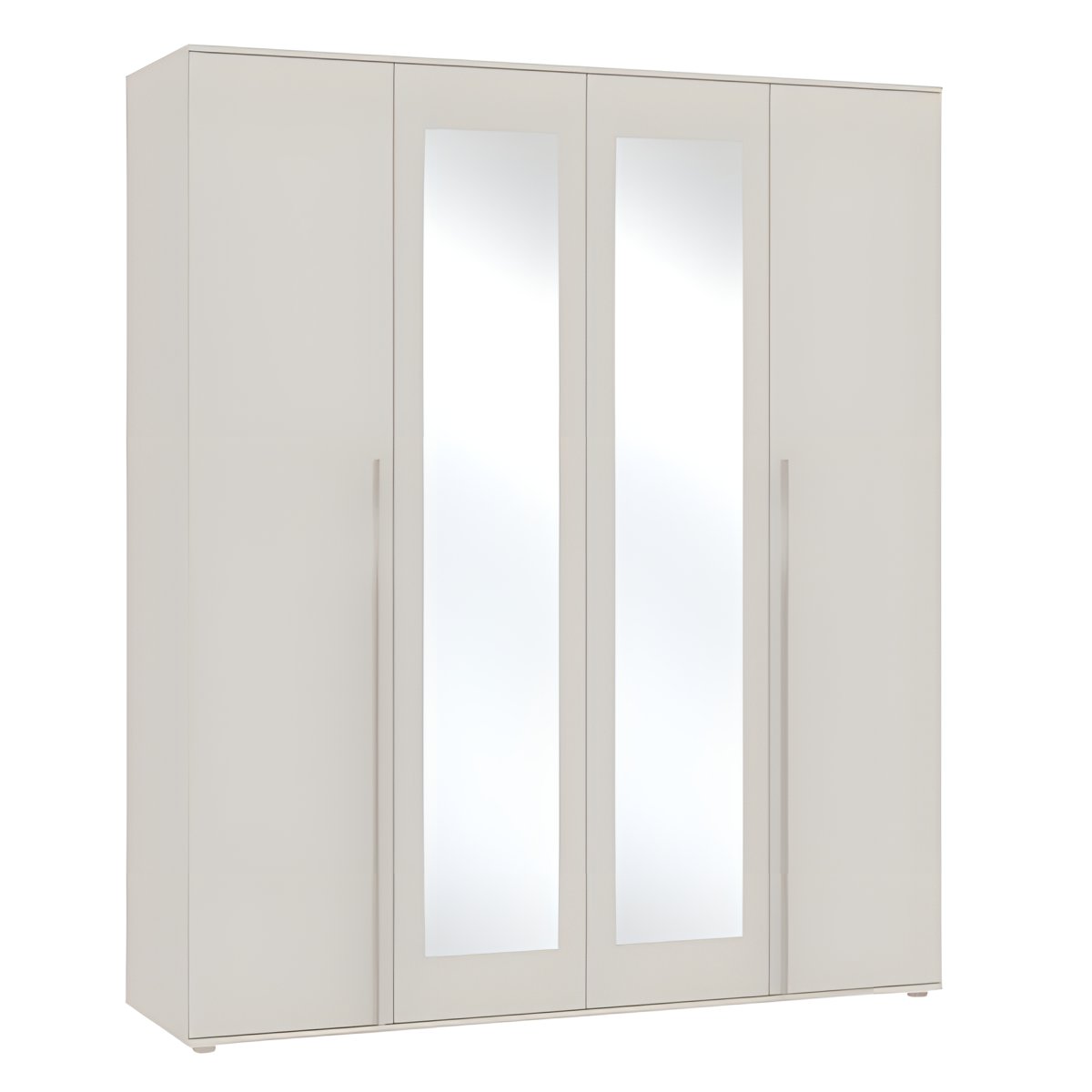 Interiax Kledingkast 'Skagen' 4 Deuren en een Spiegel | Beige | 210x180x52 cm