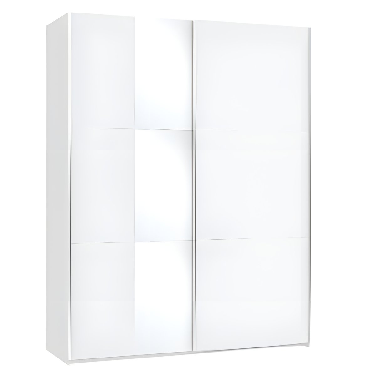 Interiax Kledingkast 'Belluno' 2 Schuifdeuren Met Spiegel | Wit | 230,2x180x61,2 cm