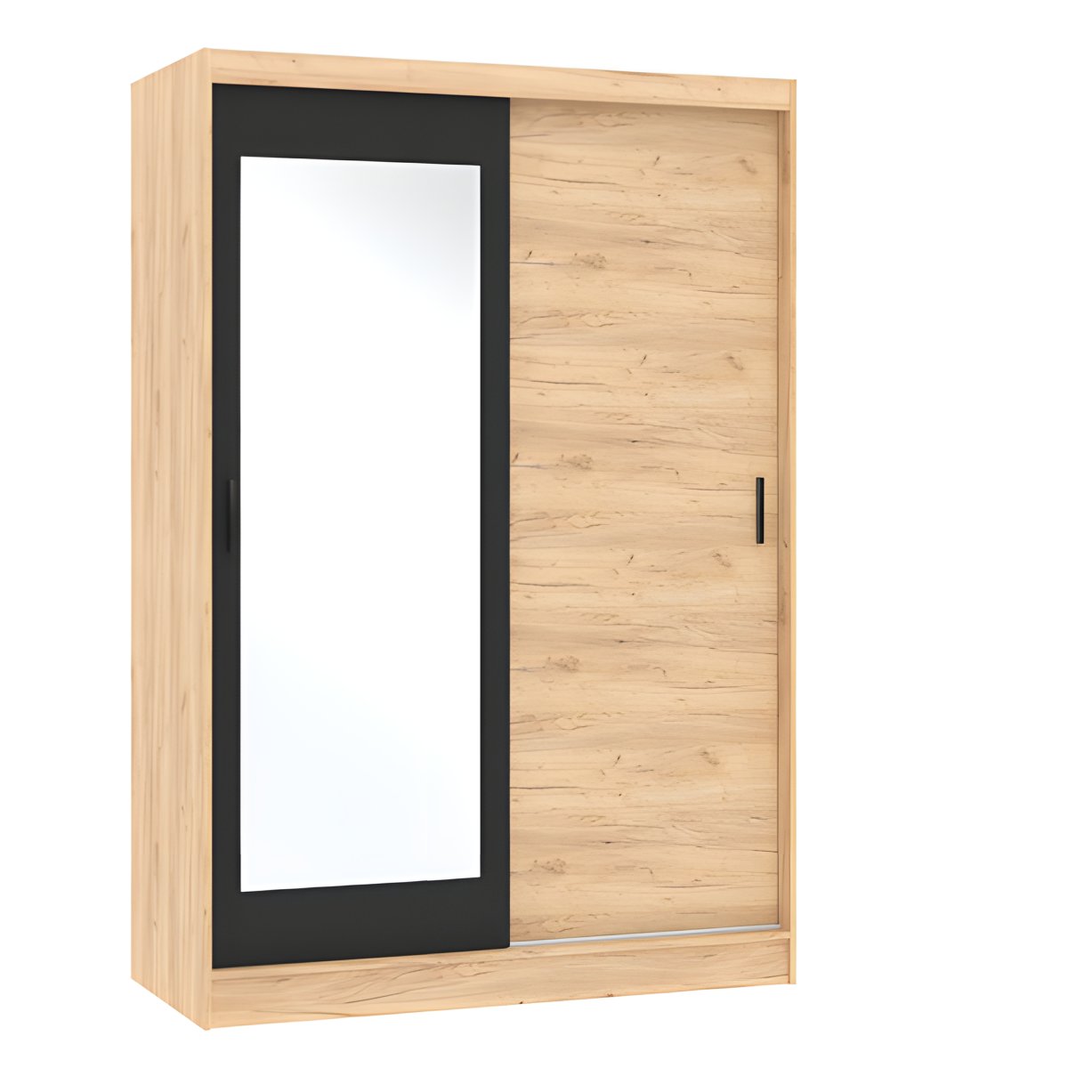 Interiax Kledingkast 'Arezzo' 2 Schuifdeuren Met Spiegel | Artisan Eik/Antraciet | 205,5x139x61 cm